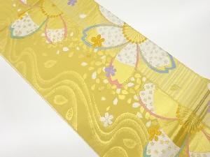 流水半月桜文織出し袋帯